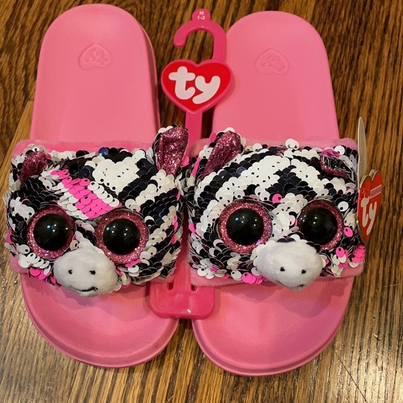 NWT Ty Beanie Boo Zebra backpack & matching slides - Picture 2 of 9